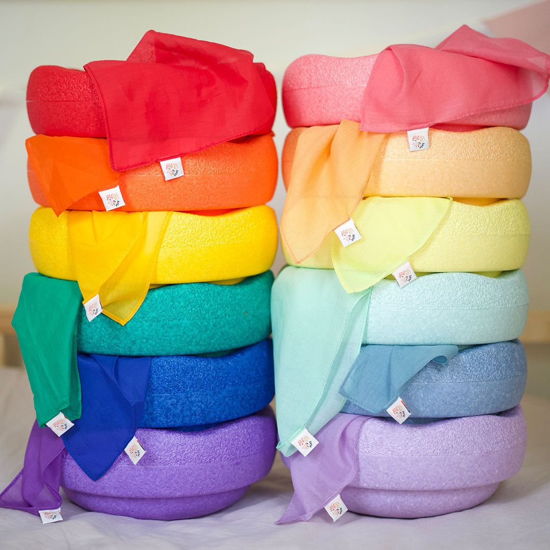 pit and play speeldoek regenboog - paars - 75x75 cm | 6154119613652 | 2