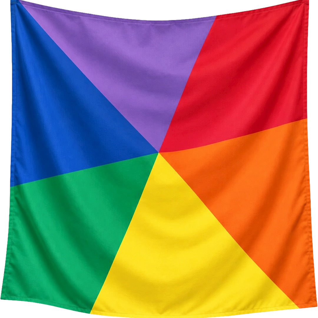 pit and play speeldoek regenboog colorblock - 120x120 cm | PC-57 | 4