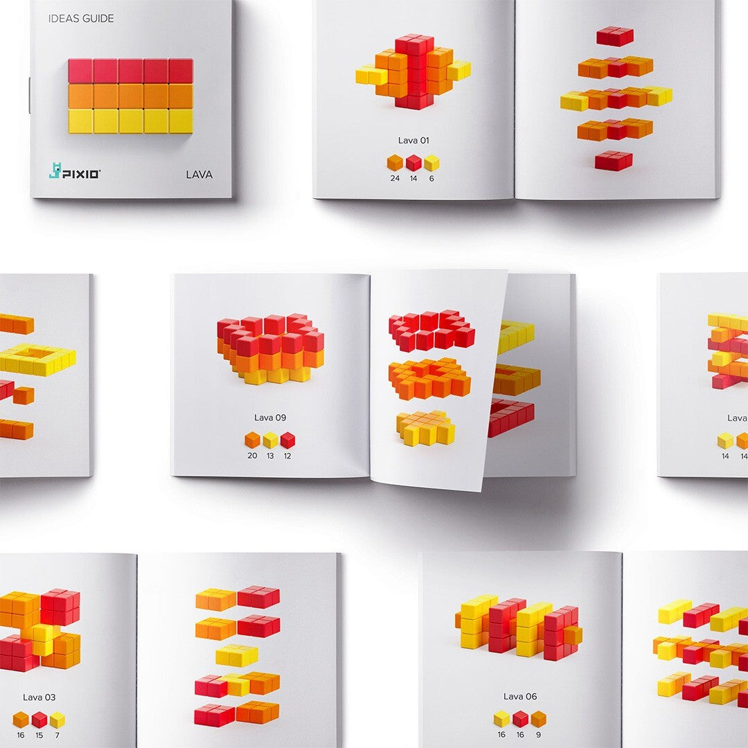 pixio magnetische blokjes abstract lava - 60st | 20208 | 2