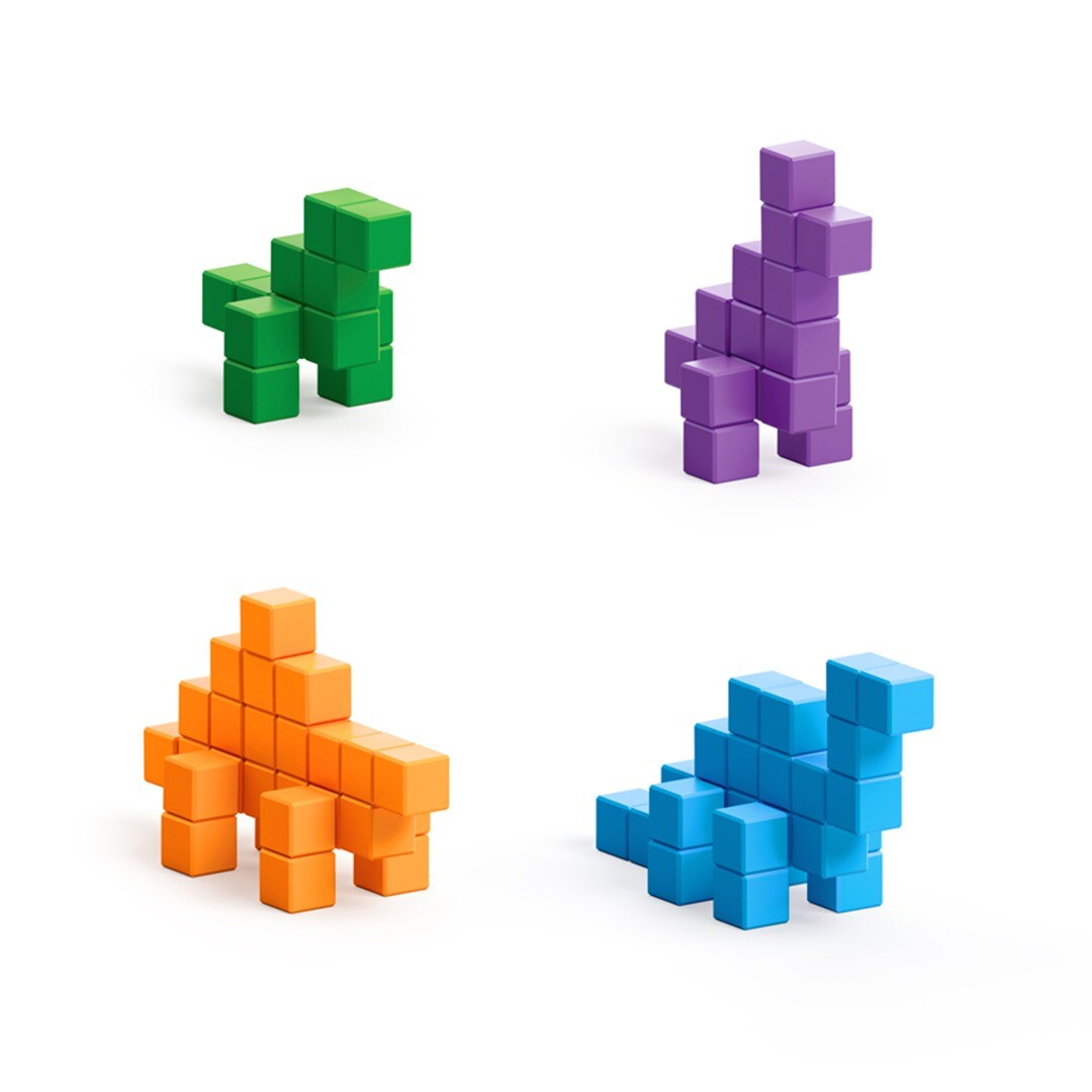 pixio magnetische blokjes mini dino's - 80st | 40101 | 1