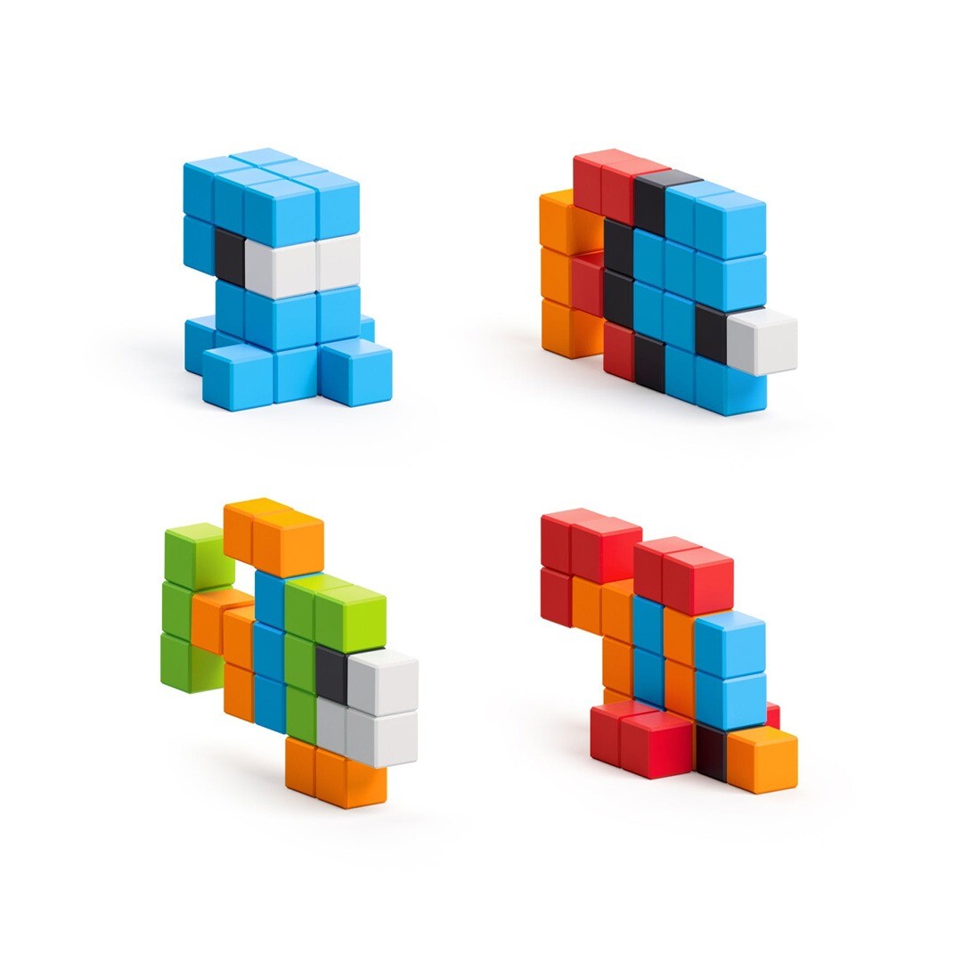 pixio magnetische blokjes mini ocean - 75st | 40103 | 1