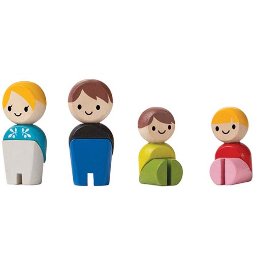 plan toys poppenhuispoppen witte familie 4 st - 6 cm | 6264 | 1