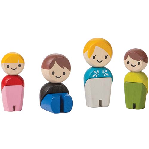 plan toys poppenhuispoppen witte familie 4 st - 6 cm | 6264 | 2