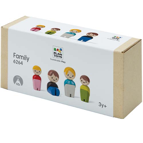 plan toys poppenhuispoppen witte familie 4 st - 6 cm | 6264 | 3