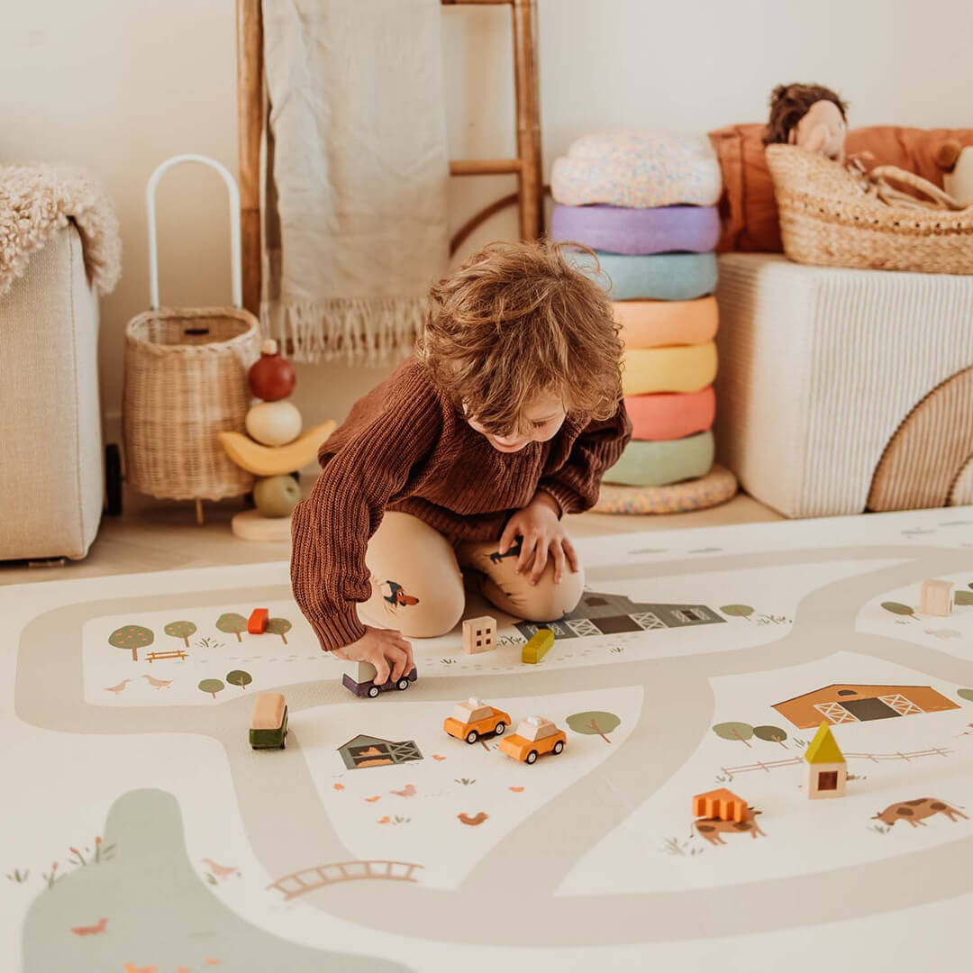 play&go 2-in-1 foam speelmat eevaa - farm - 180x120 cm | 4895250601284 | 1
