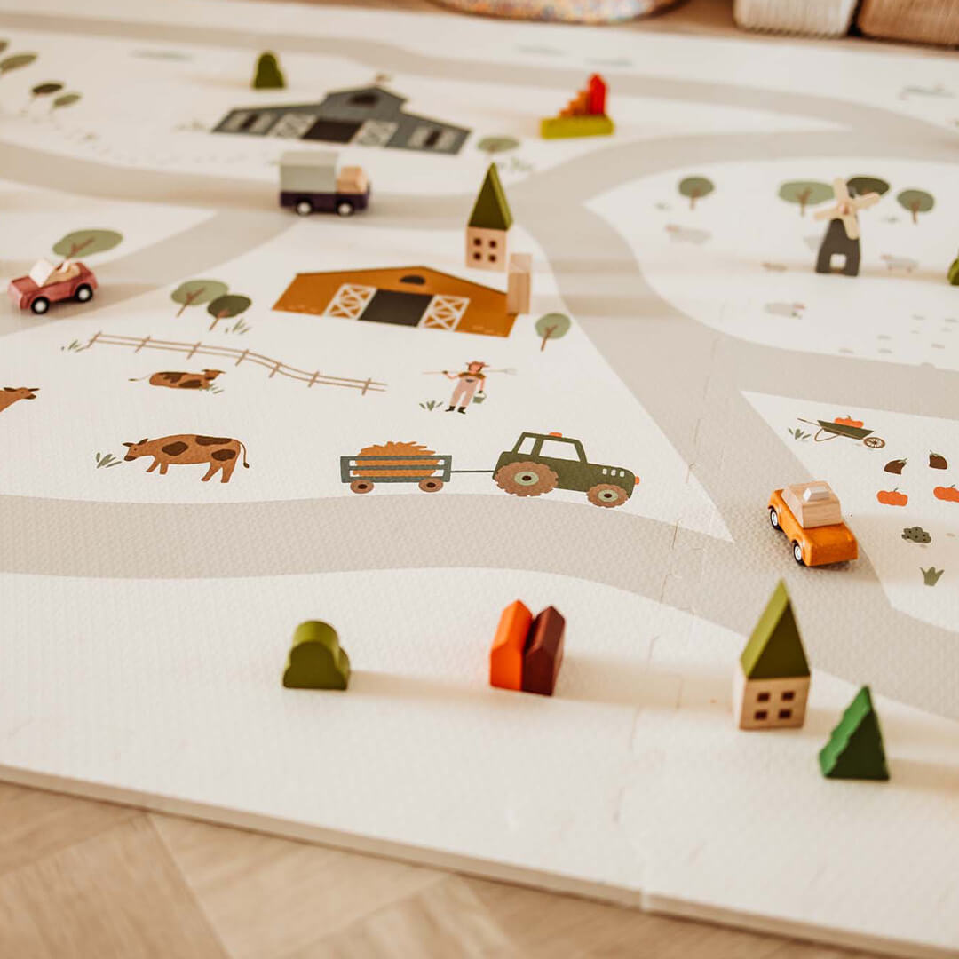 play&go 2-in-1 foam speelmat eevaa - farm - 180x120 cm | 4895250601284 | 4
