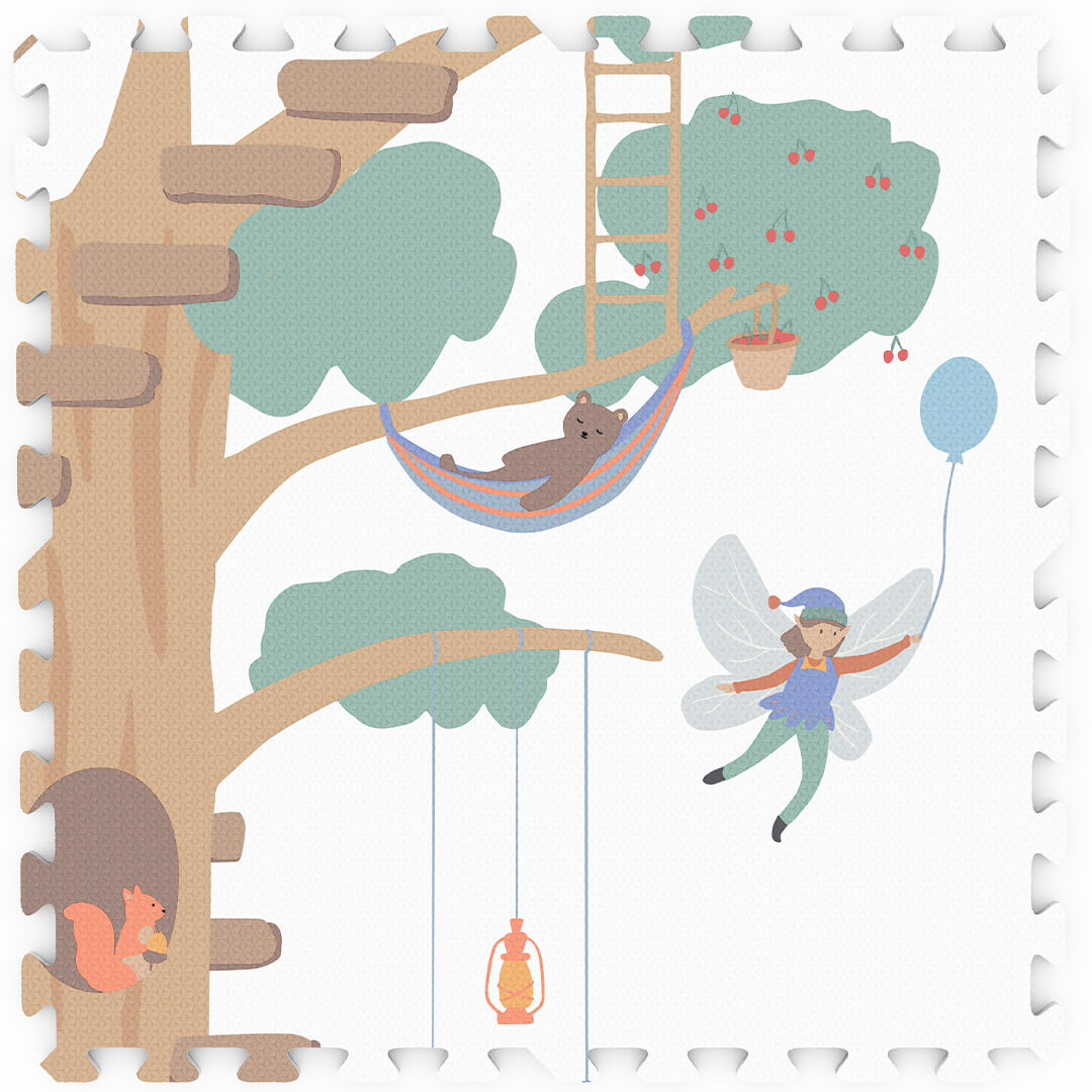 play&go 2-in-1 foam speelmat eevaa - treehouse - 180x120 cm | 4895250601277 | 3