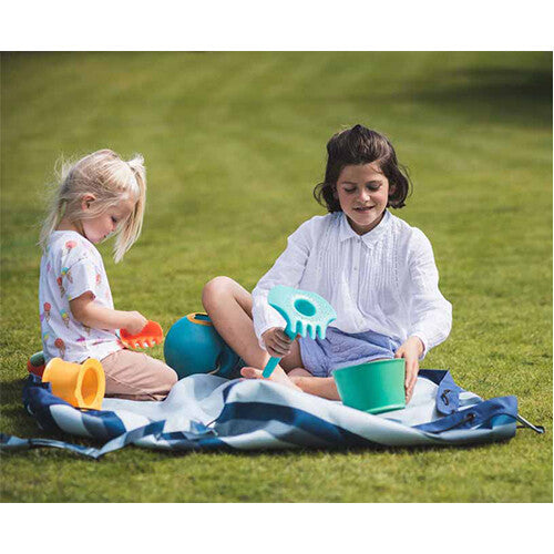 play&go waterdicht speelkleed en opbergzak outdoor – blauw/groen gestreept | 4897095301466 | 8