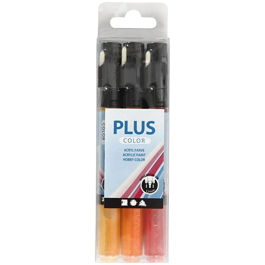 plus color verfmarkers 1-2 mm - rood, oranje, geel - 3st | 39894 | 1
