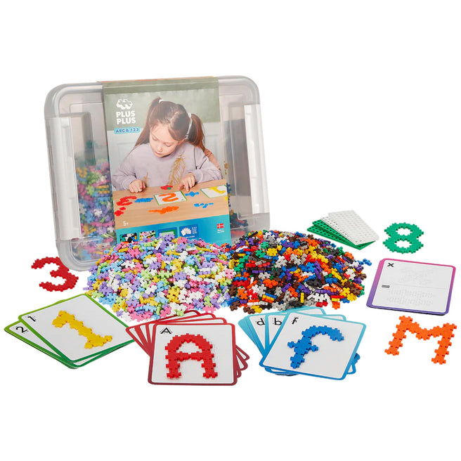 plus-plus bouwstenen in opbergbox - abc en 123 - 2000st | PLUS267136 | 0