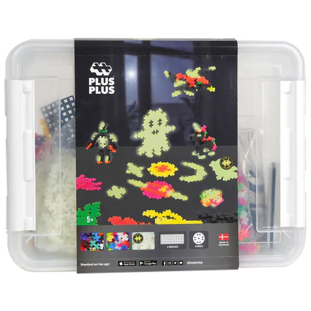 plus-plus bouwstenen in opbergbox - build and glow - 2000st | PLUS267236 | 1