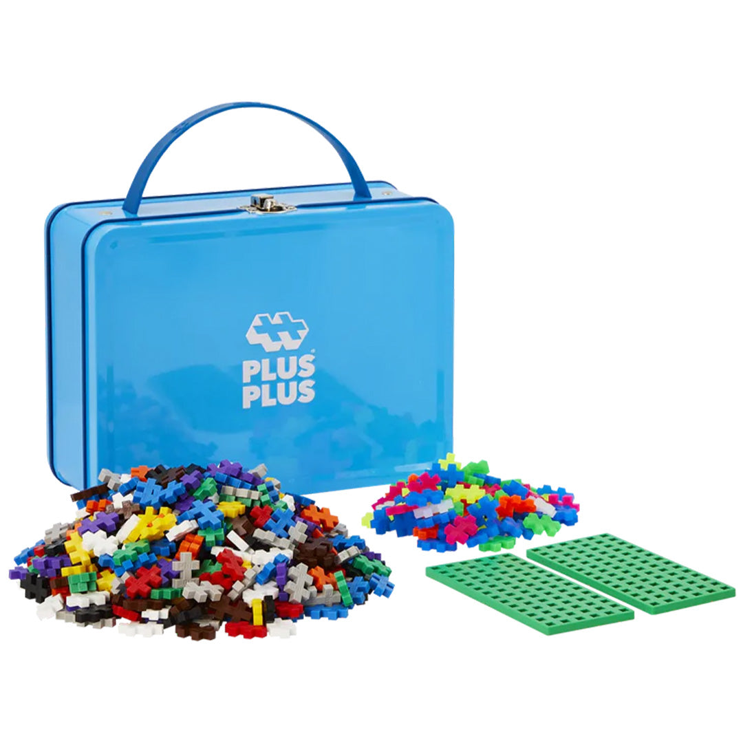 plus-plus bouwstenen in reiskoffer - basic - blauw - 600st | PLUS267081 | 0