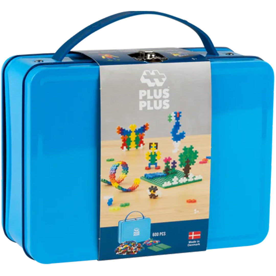 plus-plus bouwstenen in reiskoffer - basic - blauw - 600st | PLUS267081 | 3
