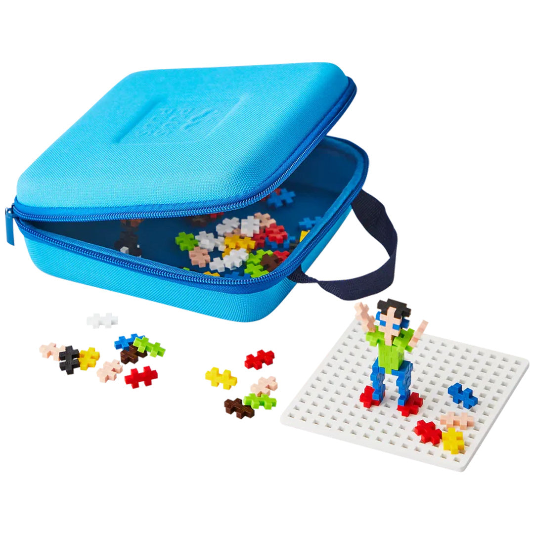 plus-plus bouwstenen in reiskoffer - blauw - 100st | PLUS267235 | 0