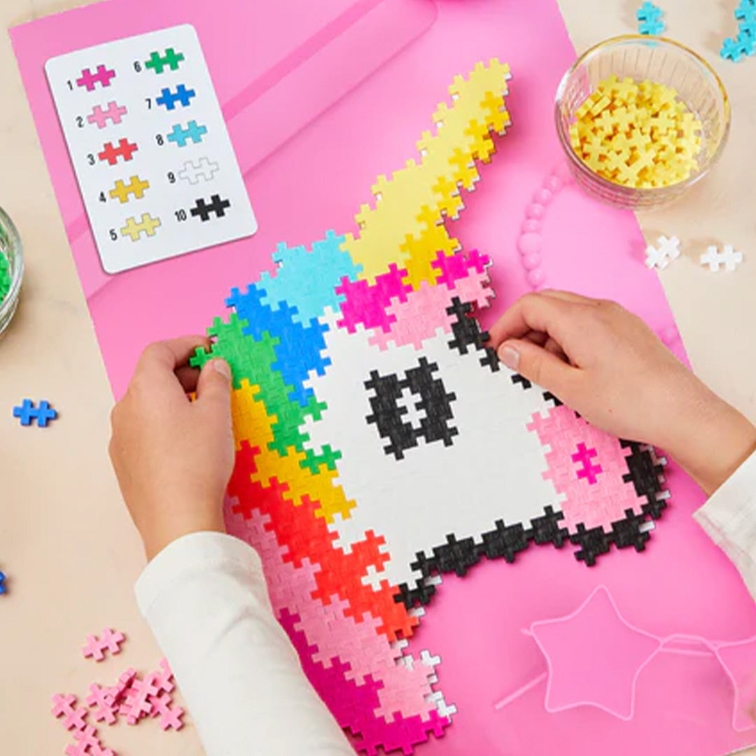 plus-plus bouwstenen puzzle by number - eenhoorn - 250st | PLUS267227 | 1