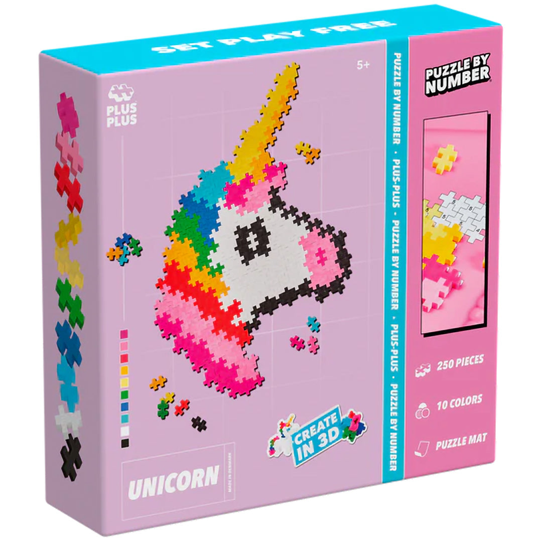 plus-plus bouwstenen puzzle by number - eenhoorn - 250st | PLUS267227 | 3