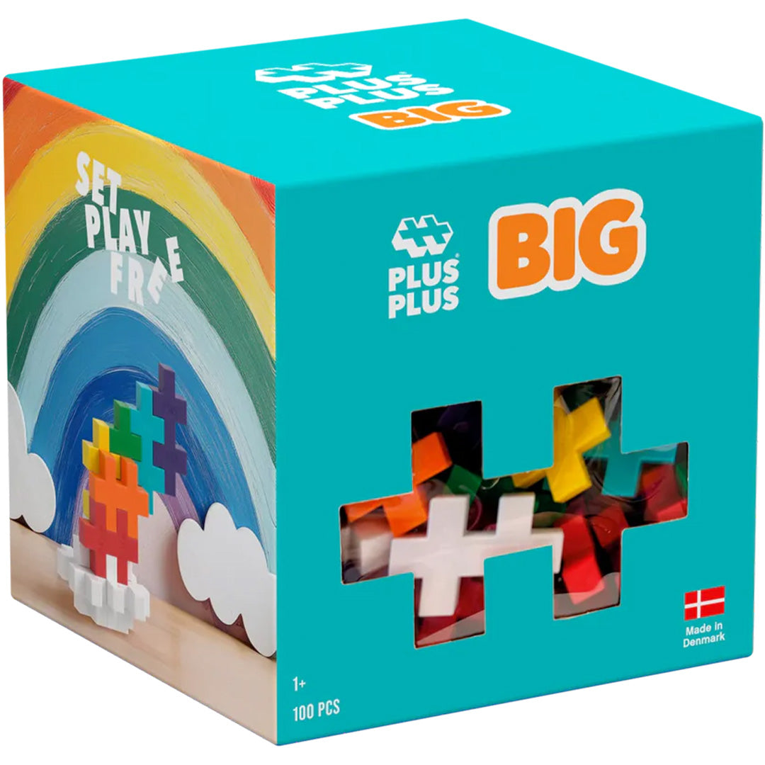 plus-plus bouwstenen big - rainbow mix - 100st | PLUS004354 |  