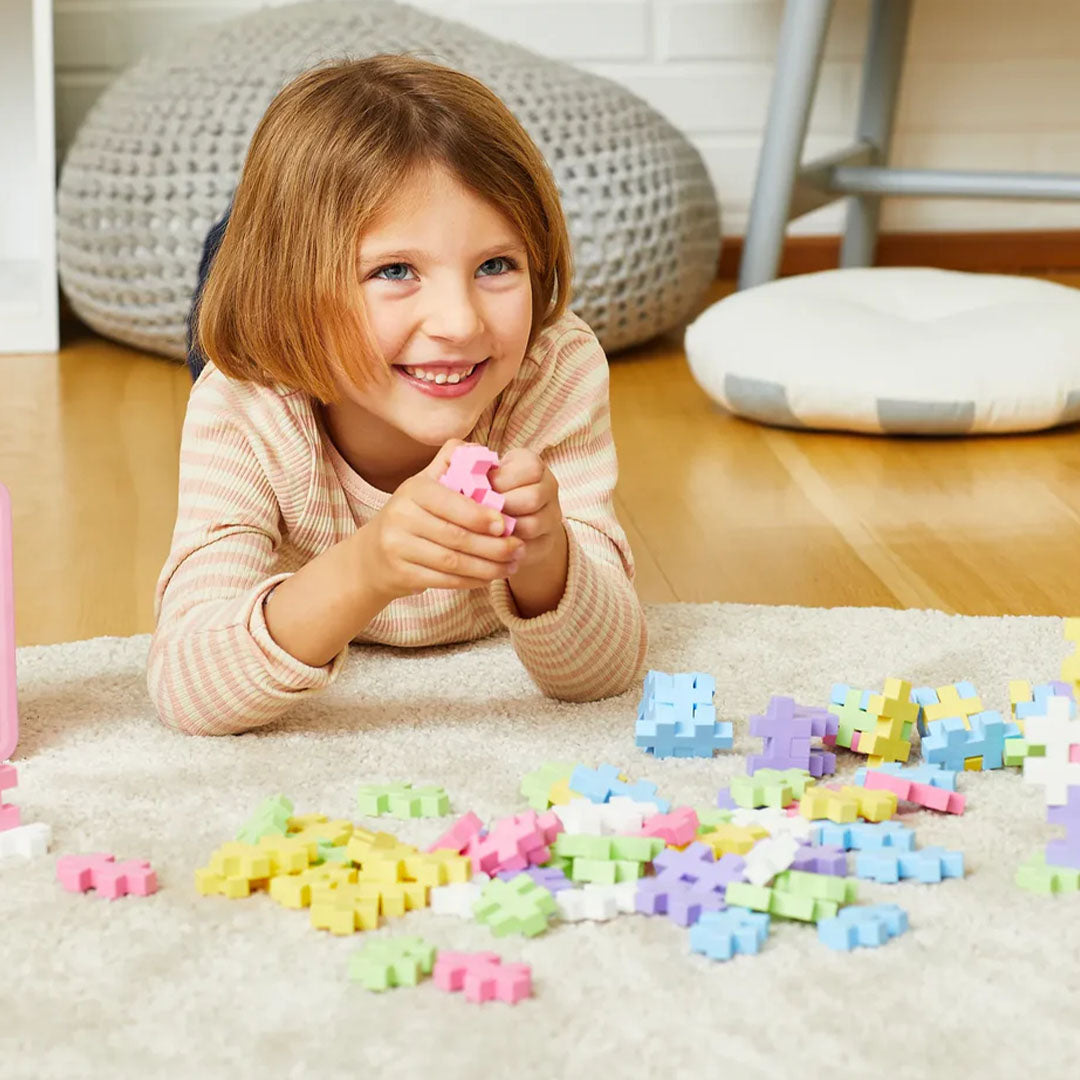 plus-plus bouwstenen big metalen koffer pastel | PLUS267268 | 3