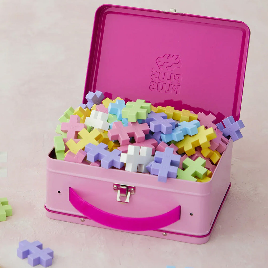 plus-plus bouwstenen big metalen koffer pastel | PLUS267268 | 2