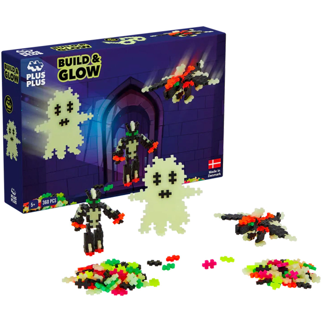 plus-plus bouwstenen build and glow - glow in the dark - 360st | PLUS267216 | 3