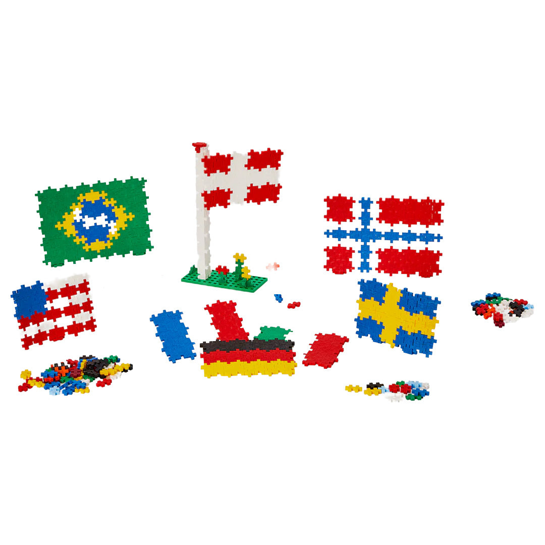 plus-plus bouwstenen learn to build - flags of the world | PLUS267139 | 3