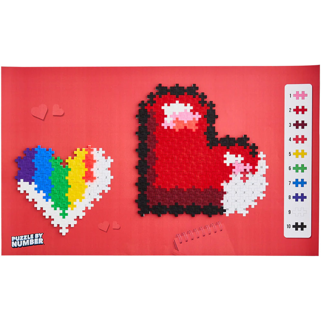 plus-plus bouwstenen puzzle by number - hearts - 250st | PLUS267226 | 5