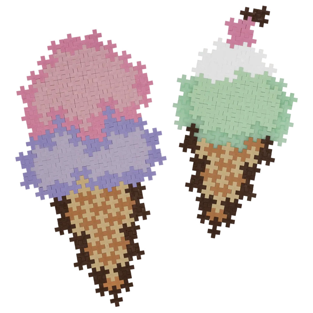 plus-plus bouwstenen puzzle by number - ice cream cones - 250st | PLUS004346 | 4
