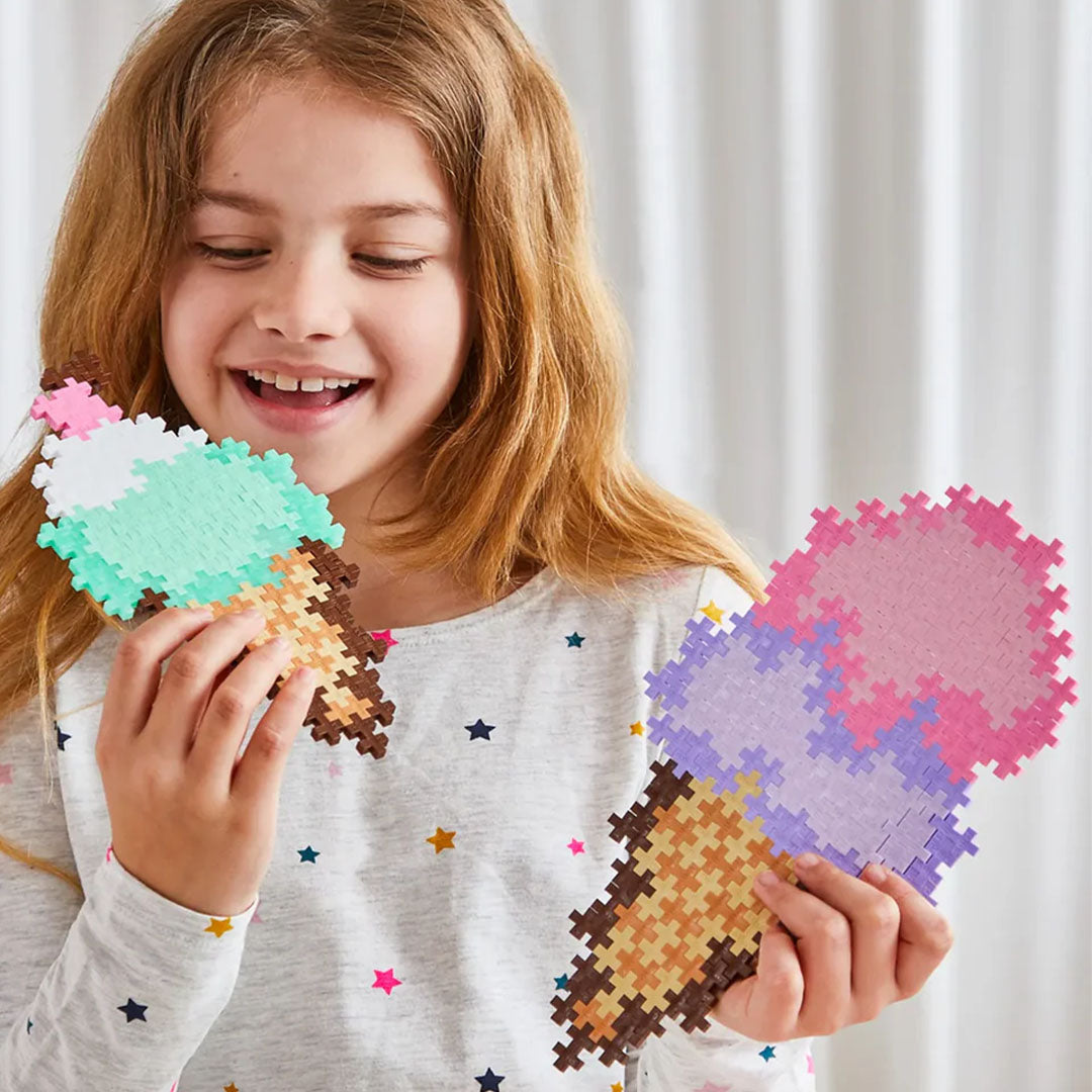 plus-plus bouwstenen puzzle by number - ice cream cones - 250st | PLUS004346 | 3