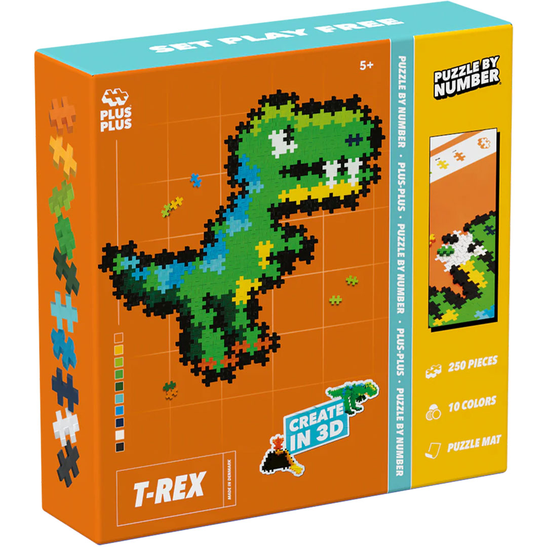 plus-plus bouwstenen puzzle by number - t-rex - 250st | PLUS004334 | 