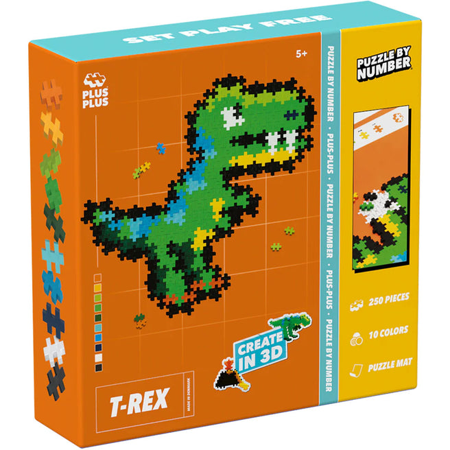 plus-plus bouwstenen puzzle by number - t-rex - 250st | PLUS004334 | 