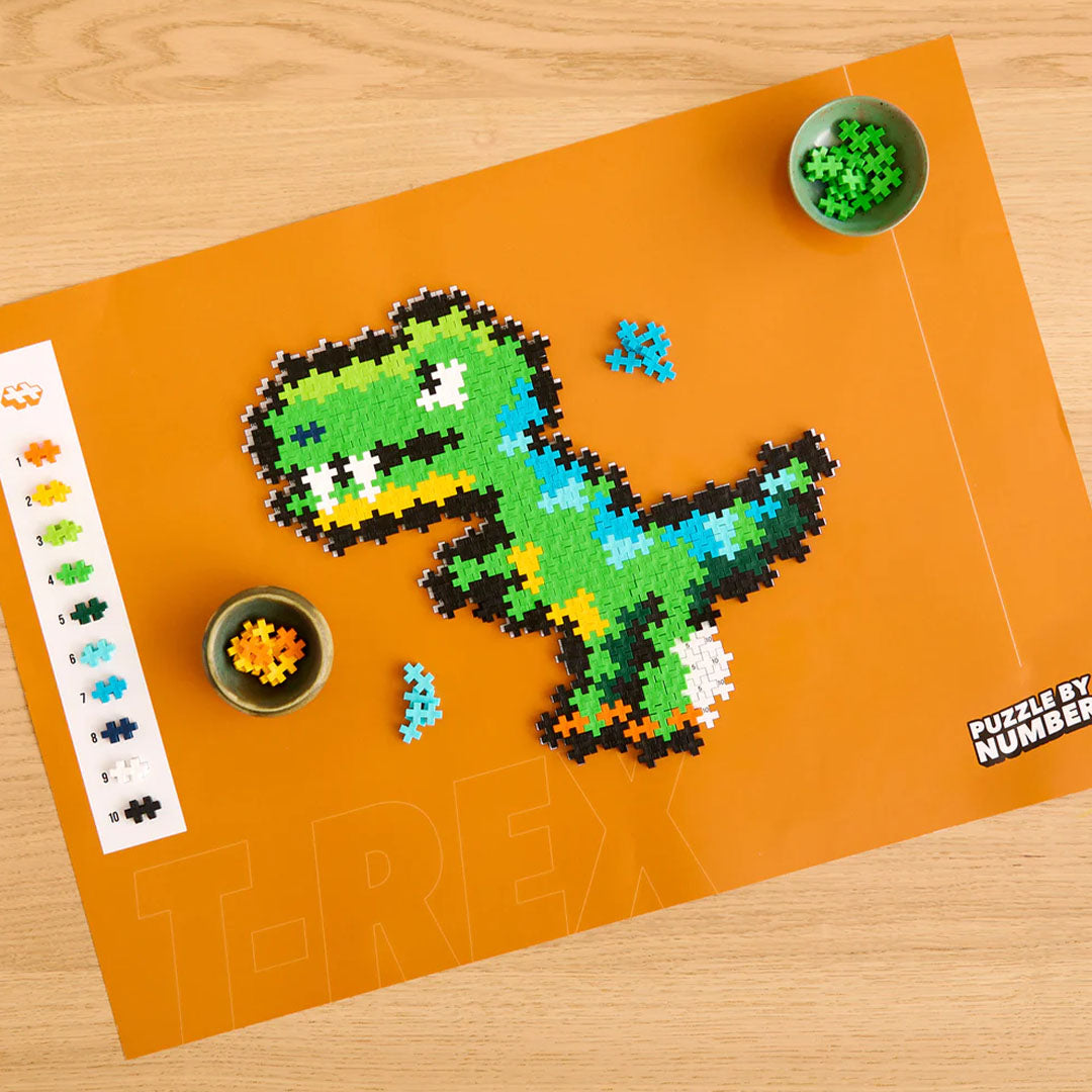 plus-plus bouwstenen puzzle by number - t-rex - 250st | PLUS004334 |  3