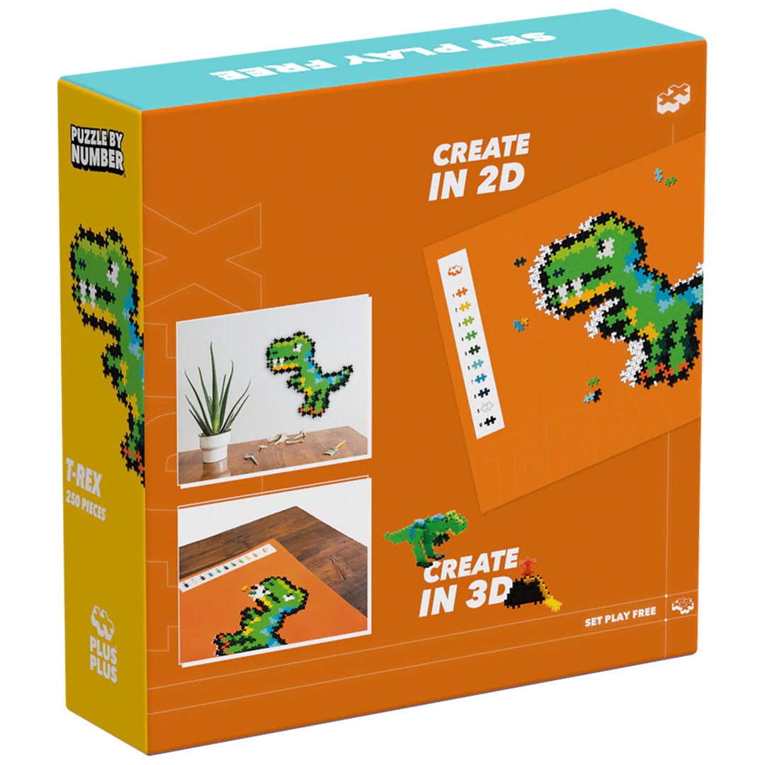 plus-plus bouwstenen puzzle by number - t-rex - 250st | PLUS004334 |  4