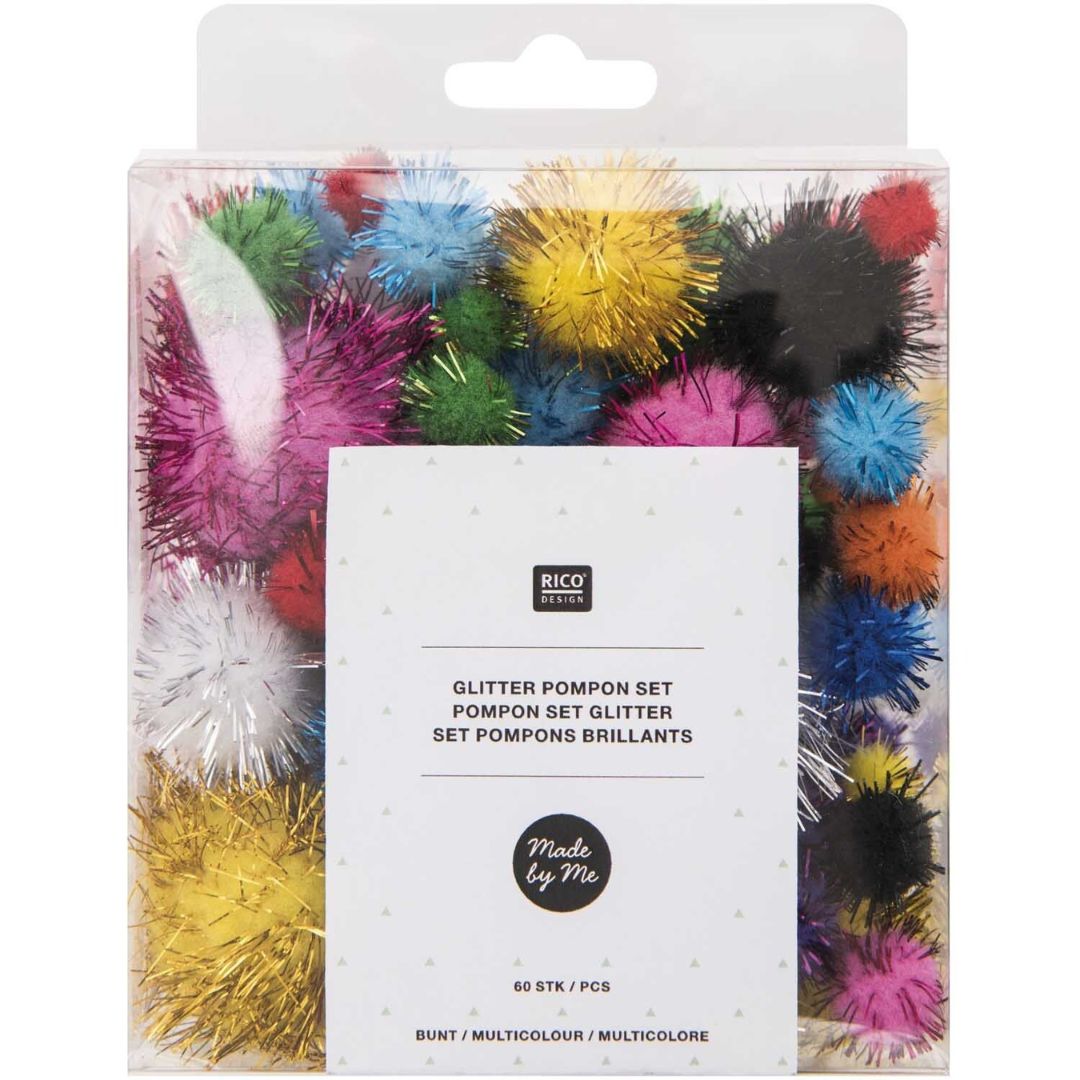 pompons glitter - 60st | 08758.00.25 | 0