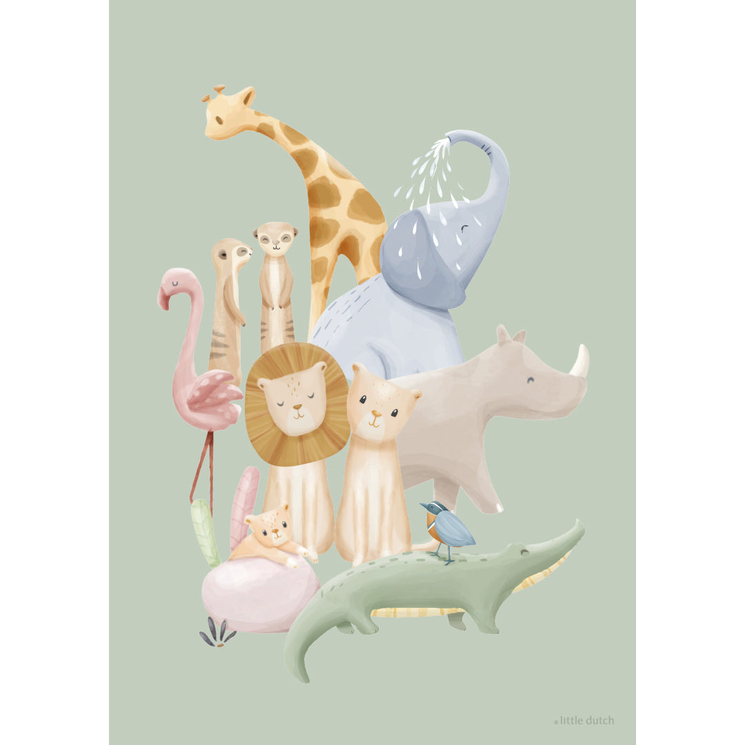 little dutch dubbelzijdige poster safari friends | PW10205047 | 