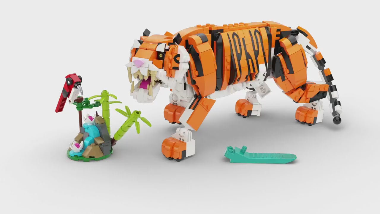 LEGO creator 3-in-1 grote tijger naar rode panda of vis