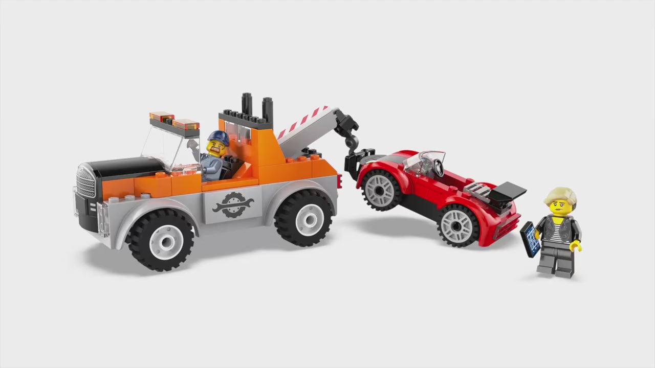 LEGO city sleepwagen en sportautoreparatie set