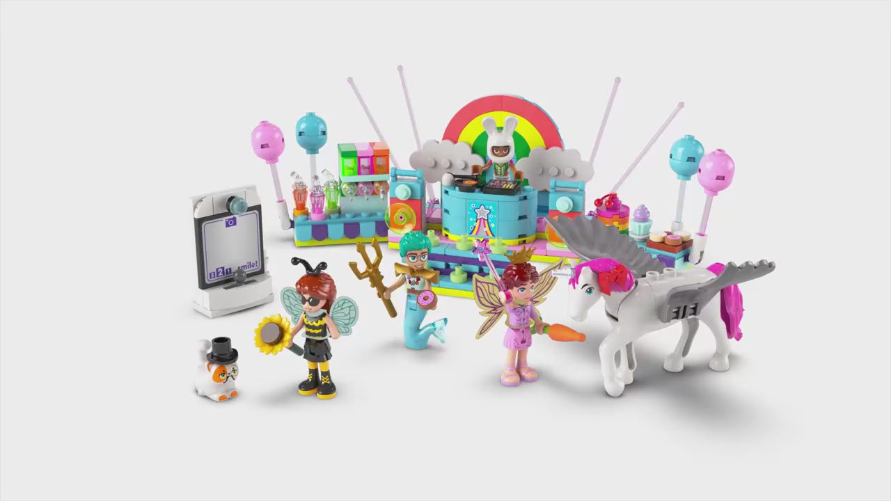 LEGO friends verkleedfeestje met eenhoorn en fee