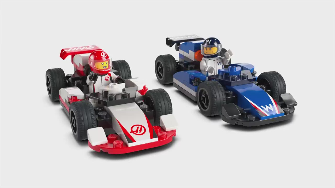 LEGO city f1 williams racing en haas f1 racewagens
