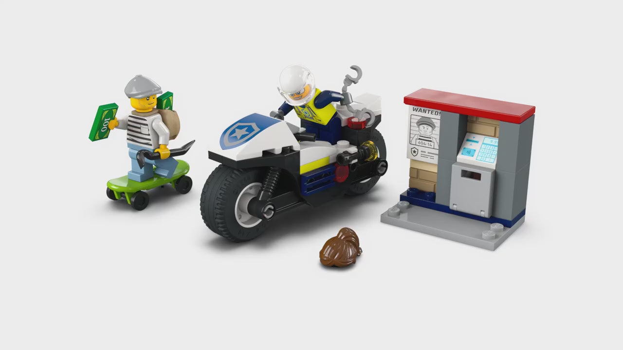 LEGO city achtervolging op politiemotor