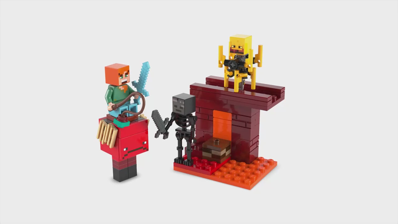 LEGO minecraft de lavastrijd in de nether