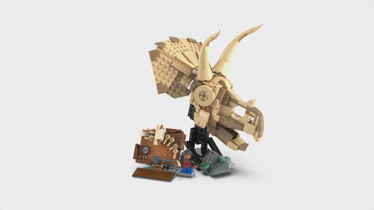 LEGO jurassic world dinosaurusfossielen triceratops schedel