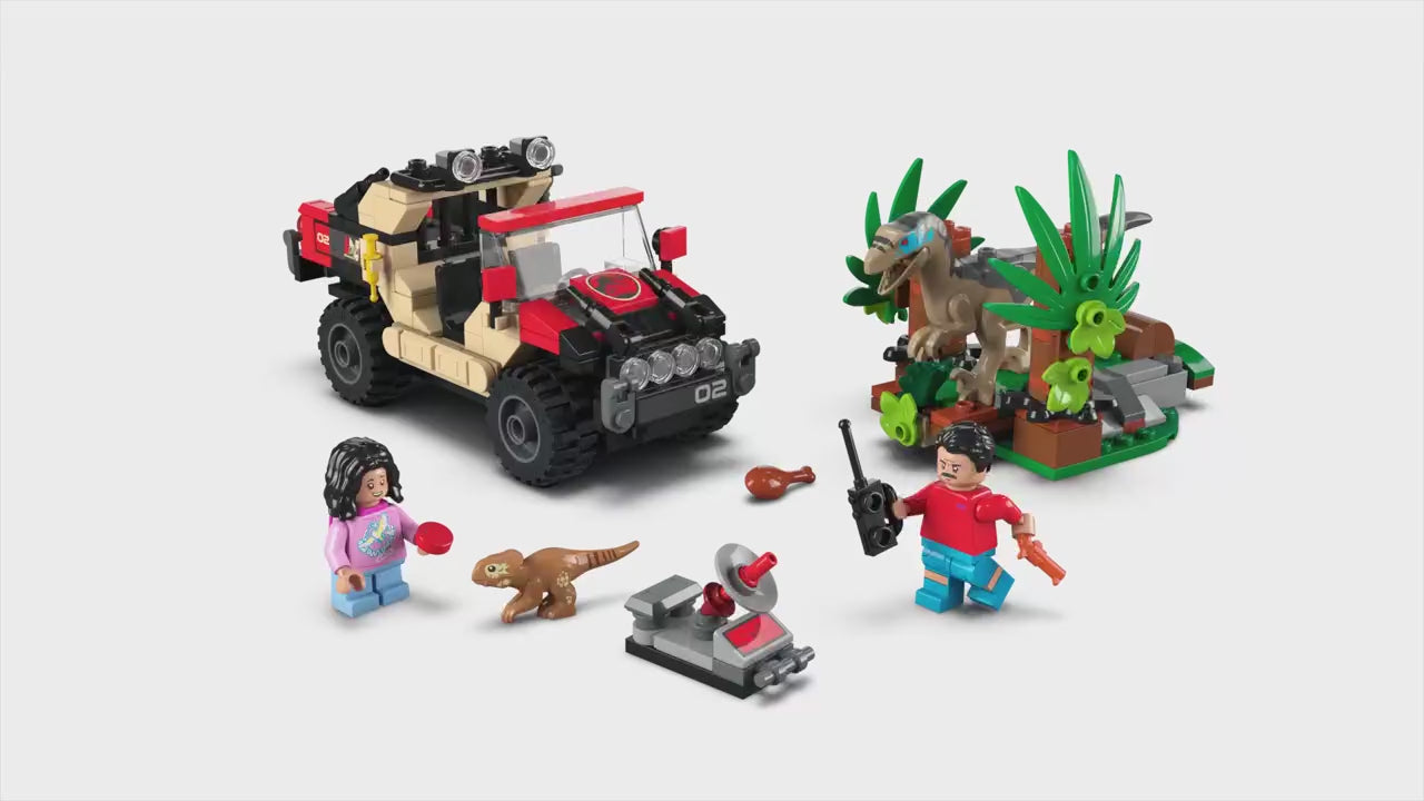LEGO jurassic world offroad raptorontsnapping