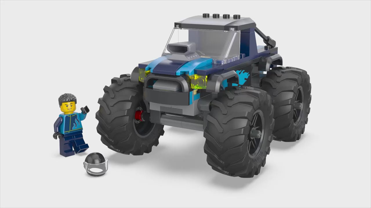 LEGO city blauwe monstertruck terreinwagen