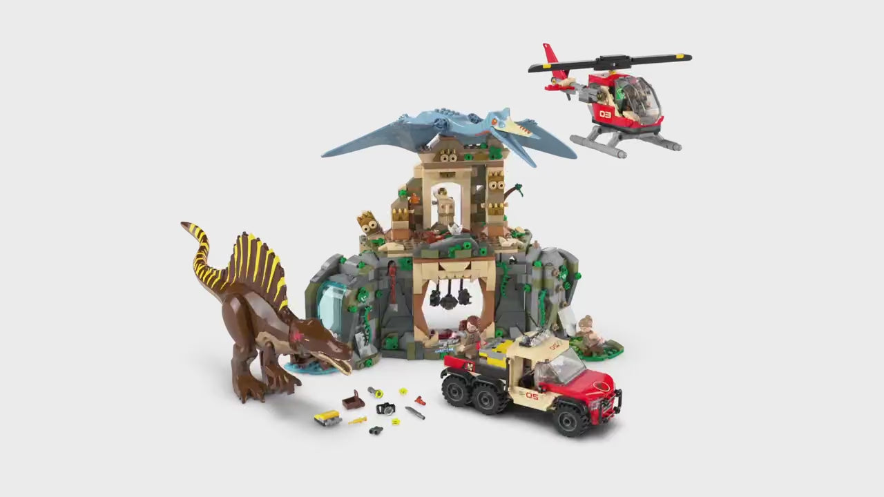 LEGO jurassic world spinosaurus en quetzalcoatlus luchtmissie