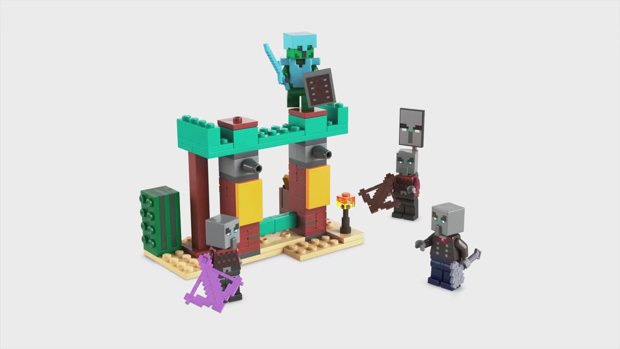 LEGO minecraft de illagers in de woestijn gamingset