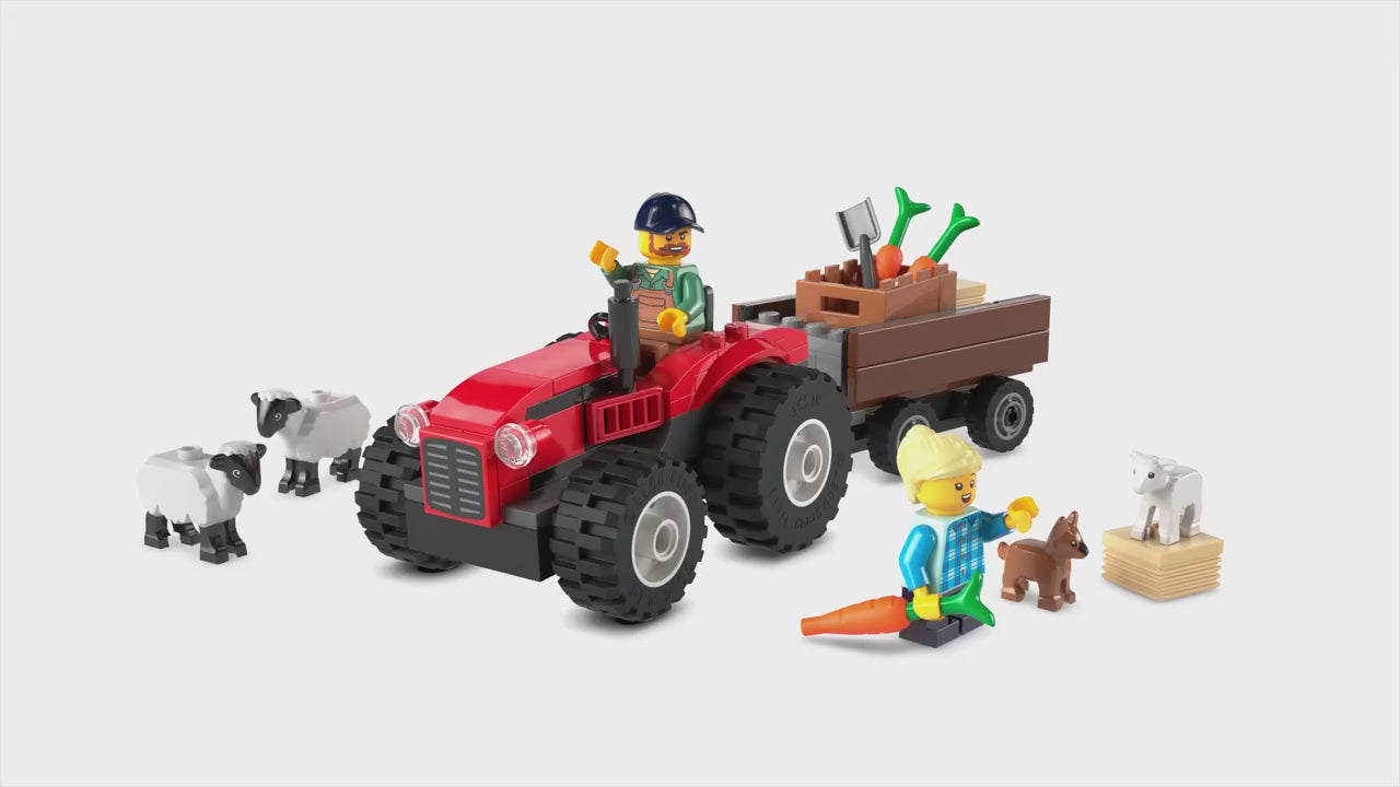 LEGO city rode tractor met aanhanger en schapen