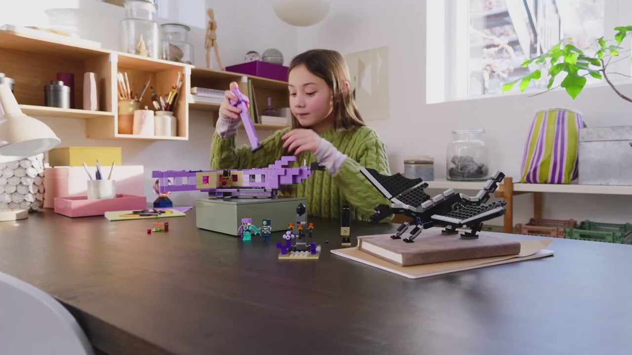 LEGO minecraft de enderdraak en het end-schip