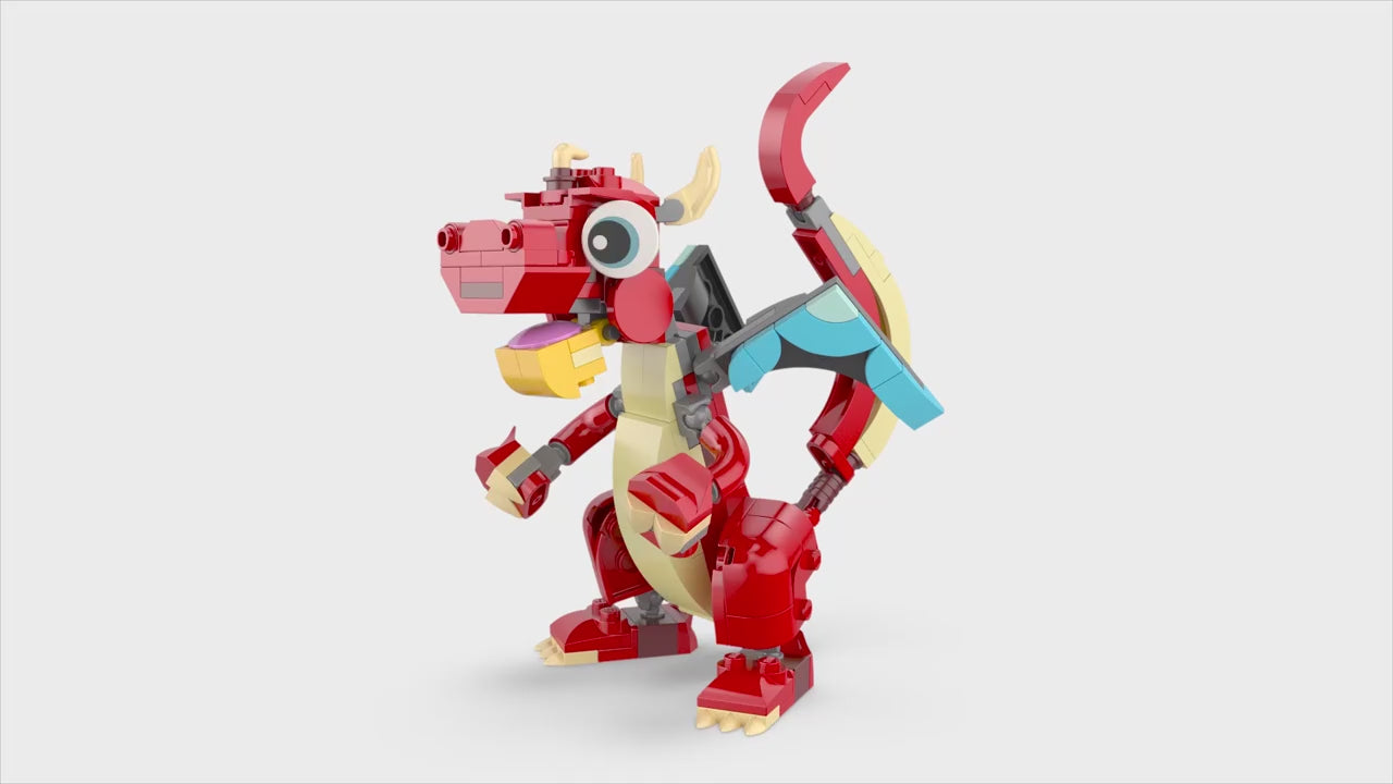 LEGO creator rode draak 3-in-1 dierenset