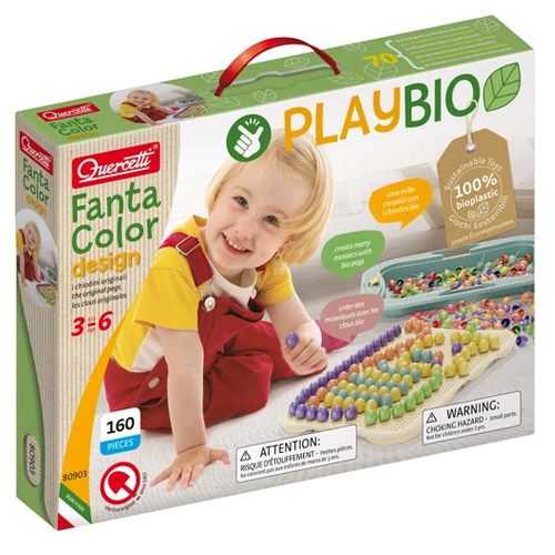 quercetti playbio mozaïekpuzzel fantacolor - 160st  | QT80903 | 3