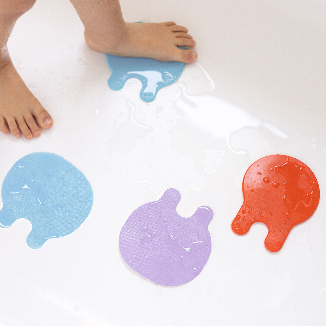 quut mini badmatjes grippi - coral blue - 8st  | QA173670 | 1